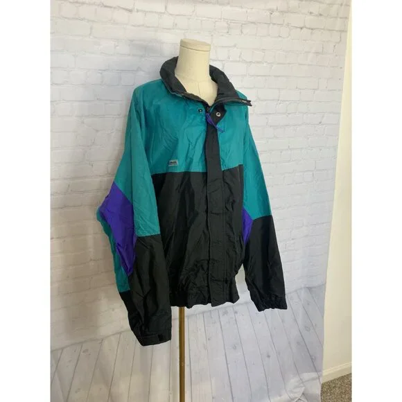 Vintage Columbia Mens XL Colorblocked WindbreakerCollared Jacket - Picture 2 of 9